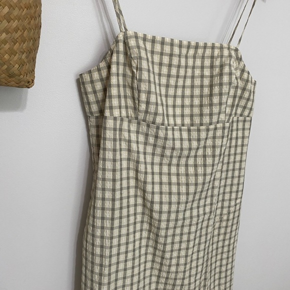 Topshop Beige Checkered Dress - Picture 3 of 6